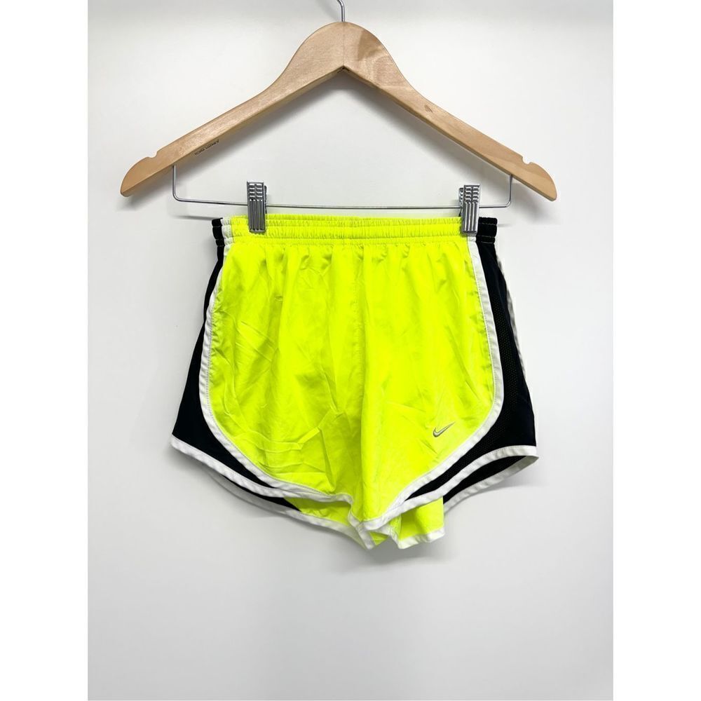Nike Dri‎ Fit Shorts XS Womens Running Athletic Neon Yellow/Black